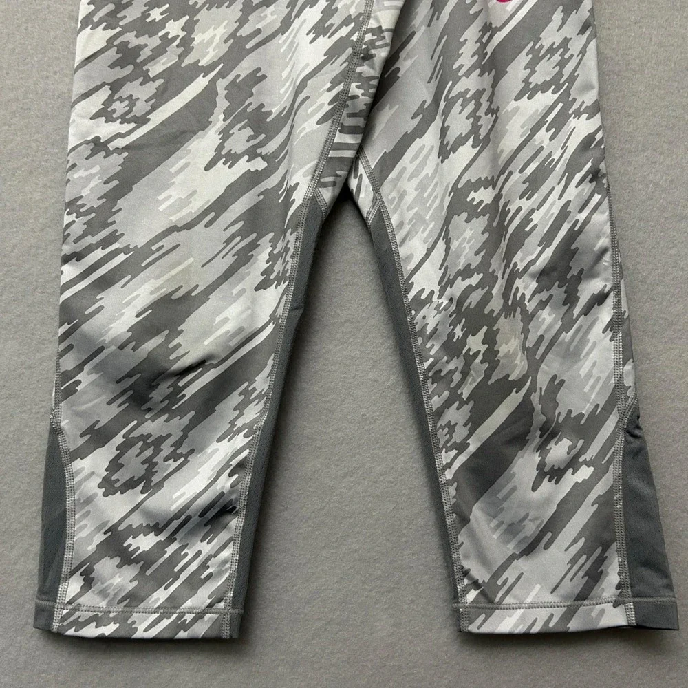 Nike Pro Dri-FIT Leggings Girls XL Grey Camo Cropped 805850-043